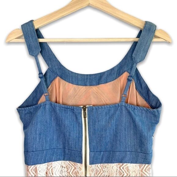Flying Tomato Boho Aztec Lace Denim Dress - Picture 7 of 8